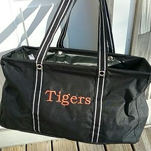 Thirty-one Black tote with Tigers logo in orange